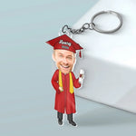 Custom Photo You Belived You Could So You Did - Family Personalized Custom Shaped Acrylic Keychain - Graduation Gift For Family