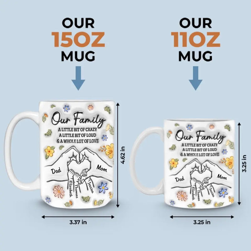 Our Family A Whole Lot Of Love - Family Personalized Custom 3D Inflated Effect Printed Mug - Gift For Family Members