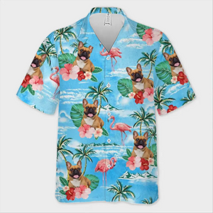 Custom Photo Summer Comes In Waves - Dog & Cat Personalized Custom Unisex Tropical Hawaiian Aloha Shirt - Summer Vacation Gift, Gift For Pet Owners, Pet Lovers