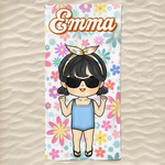 Custom Name Cartoon Kids Beach Gifts - Personalized Beach Towel