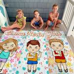 Custom Name Cartoon Kids Beach Gifts - Personalized Beach Towel
