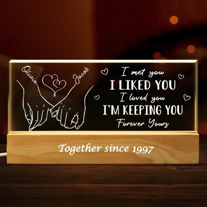 The Best Thing To Hold Onto In Life Is Each Other - Couple Personalized Custom Acrylic Letters 3D LED Night Light - Gift For Husband Wife, Anniversary