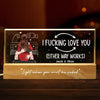 Two Heads, One Heart - Couple Personalized Custom Acrylic Letters 3D LED Night Light - Gift For Husband Wife, Anniversary