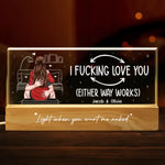 Two Heads, One Heart - Couple Personalized Custom Acrylic Letters 3D LED Night Light - Gift For Husband Wife, Anniversary