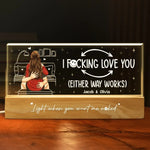 Two Heads, One Heart - Couple Personalized Custom Acrylic Letters 3D LED Night Light - Gift For Husband Wife, Anniversary