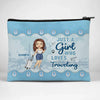 The Sky Is Calling And I Must Go - Travel Personalized Custom Cosmetic Bag - Holiday Vacation Gift, Gift For Adventure Travel Lovers