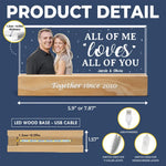 Custom Photo All Of Me Loves All Of You - Couple Personalized Custom Acrylic Letters 3D LED Night Light - Gift For Husband, Wife, Couple
