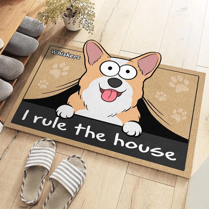 I Rule The House - Dog Personalized Custom Shaped Home Decor Decorative Mat - House Warming Gift For Pet Owners, Pet Lovers
