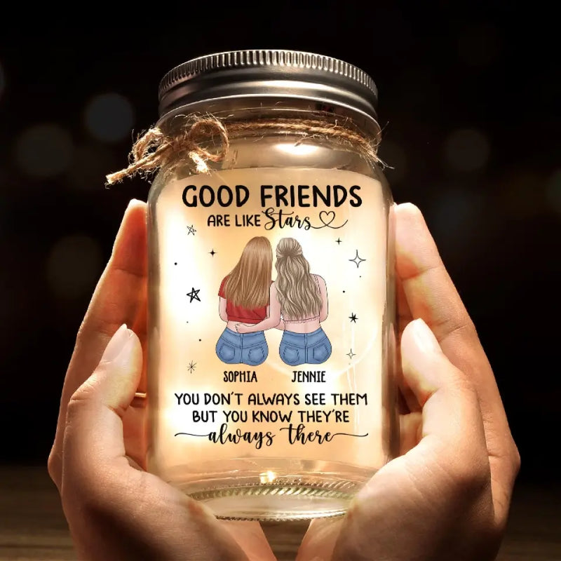 I Love The Memories That We Share Together - Bestie Personalized Custom Mason Jar Light - Gift For Best Friends, BFF, Sisters