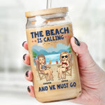 Custom Name Beach Besties Gifts for Women - Personalized Glass Cup