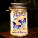 Your Memory Lives On - Memorial Personalized Custom Mason Jar Light - Sympathy Gift For Family Members