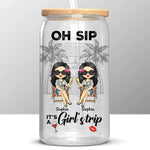 Custom Name Girls Trip Gifts for Friends - Personalized Glass Cup
