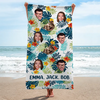 Custom Photo In Summer, The Song Sings Itself - Family Personalized Custom Beach Towel - Summer Vacation Gift, Birthday Pool Party Gift For Family Members, Pet Owners, Pet Lovers