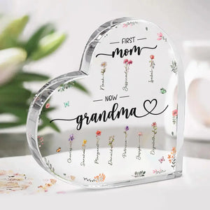 Thank You For Your Endless Love And Lessons - Family Personalized Custom Heart Shaped Acrylic Plaque - Gift For Mom, Grandma
