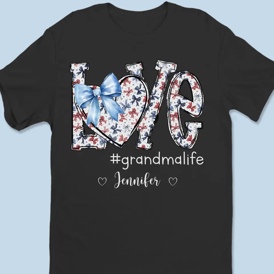 Love Being A Granny - Family Personalized Custom T-Shirt, Hoodie, Sweatshirt - 4th Of July - US Independence Day, Birthday Gift For Grandma, Hoodie