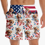 Custom Photo Enjoy Summer - Dog & Cat Personalized Custom Tropical Hawaiian Aloha Men Beach Shorts - 4th of July, Summer Vacation Gift, Birthday Party Gift For Dog Lovers, Pet Lovers