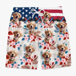 Custom Photo Enjoy Summer - Dog & Cat Personalized Custom Tropical Hawaiian Aloha Men Beach Shorts - 4th of July, Summer Vacation Gift, Birthday Party Gift For Dog Lovers, Pet Lovers