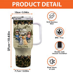 You And Me And The Dog - Camping Personalized Custom 40 Oz Stainless Steel Tumbler With Handle - Gift For Couple, Dog Lovers, Campers