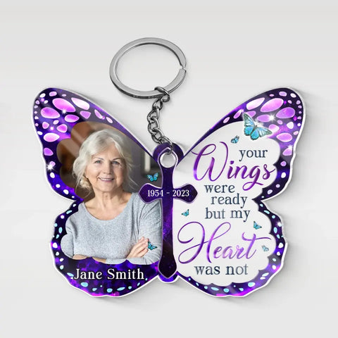 Custom Photo Memorial Butterfly Gifts - Personalized Acrylic Keychain