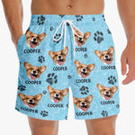 Custom Photo On The Beach, You Can Live In Happiness - Dog & Cat Personalized Custom Tropical Hawaiian Aloha Men Beach Shorts - Summer Vacation Gift, Birthday Party Gift For Dog Lovers
