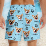Custom Photo On The Beach, You Can Live In Happiness - Dog & Cat Personalized Custom Tropical Hawaiian Aloha Men Beach Shorts - Summer Vacation Gift, Birthday Party Gift For Dog Lovers