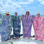Summer Vibes - Family Personalized Custom Beach Towel - Summer Vacation Gift, Birthday Pool Party Gift For Family