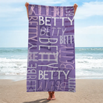 Summer Vibes - Family Personalized Custom Beach Towel - Summer Vacation Gift, Birthday Pool Party Gift For Family