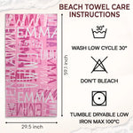 Summer Vibes - Family Personalized Custom Beach Towel - Summer Vacation Gift, Birthday Pool Party Gift For Family
