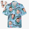 Photo personnalisée juste un père et sa fille - Chemise hawaïenne tropicale unisexe personnalisée pour la famille - Cadeau de vacances d'été, cadeau pour papa, grand-père