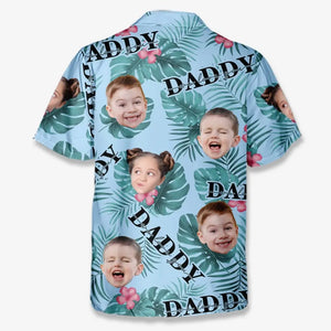 Photo personnalisée juste un père et sa fille - Chemise hawaïenne tropicale unisexe personnalisée pour la famille - Cadeau de vacances d'été, cadeau pour papa, grand-père