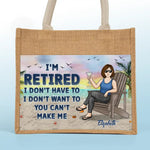 Time For Me To Chill - Family Personalized Custom Tote Gift Bags, Jute Tote Bags, Beach Bags - Gift For Women