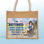 Time For Me To Chill - Family Personalized Custom Tote Gift Bags, Jute Tote Bags, Beach Bags - Gift For Women
