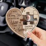 Custom Photo A Big Piece Of My Heart Lives In Heaven - Memorial Personalized Custom Car Visor Clip - Sympathy Gift For Dad