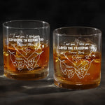 Love Is The Flower - Couple Personalized Custom Whiskey Glass - Gift For Husband, Wife, Couple