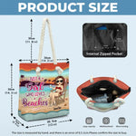 Life Is Better At The Beach - Bestie Personalized Custom Beach Bag - Summer Vacation Gift For Best Friends, BFF, Sisters
