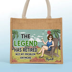 My Longest Coffee Break Starts Now - Family Personalized Custom Tote Gift Bags, Jute Tote Bags, Beach Bags - Gift For Mom, Grandma, Coworkers