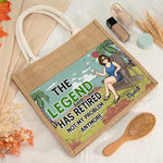 My Longest Coffee Break Starts Now - Family Personalized Custom Tote Gift Bags, Jute Tote Bags, Beach Bags - Gift For Mom, Grandma, Coworkers