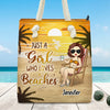 Live In The Sunshine, Swim In The Sea - Bestie Personalized Custom Beach Bag - Summer Vacation Gift For Best Friends, BFF, Sisters