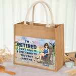 Time For Me To Chill - Family Personalized Custom Tote Gift Bags, Jute Tote Bags, Beach Bags - Gift For Women