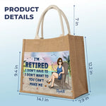 Time For Me To Chill - Family Personalized Custom Tote Gift Bags, Jute Tote Bags, Beach Bags - Gift For Women