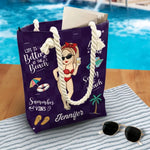 Custom Name Beach Girl Summer Gifts for Women - Personalized Beach Bag