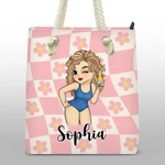 Cheers For The Summer - Bestie Personalized Custom Beach Bag - Summer Vacation Gift For Best Friends, BFF, Sisters