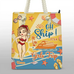 Custom Name Girls Trip Cruise Gifts for Women - Personalized Beach Bag