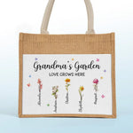 Grandma's Garden Floral Gifts for Grandma - Jute Tote Bag