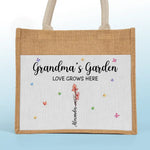 Grandma's Garden Floral Gifts for Grandma - Jute Tote Bag