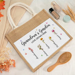 Grandma's Garden Floral Gifts for Grandma - Jute Tote Bag