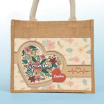 A Grandma's Love Is Forever And Always - Family Personalized Custom Tote Gift Bags, Jute Tote Bags, Beach Bags - Gift For Grandma