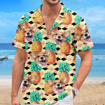 Custom Photo Catch The Wave - Dog & Cat Personalized Custom Unisex Tropical Hawaiian Aloha Shirt - Summer Vacation Gift, Gift For Dog Lovers