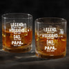 The Man, The Myth, The Whiskey Legend - Family Personalized Custom Whiskey Glass - Gift For Dad, Grandpa