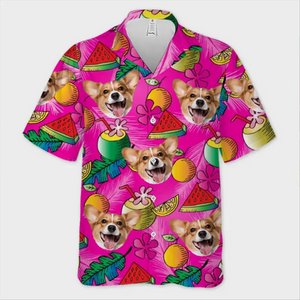 Custom Photo Forget The City And Run To The Sun - Dog & Cat Personalized Custom Unisex Tropical Hawaiian Aloha Shirt - Summer Vacation Gift, Gift For Pet Owners, Pet Lovers